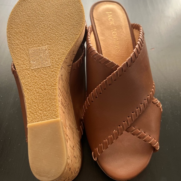 Brown Jack Rogers Wedges 9 - Picture 2 of 7